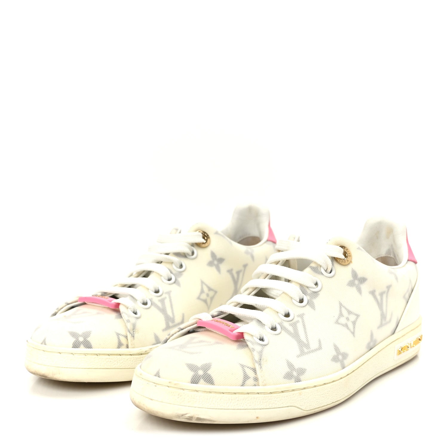 Louis Vuitton Technical Fabric Calfskin Monogram Frontrow Sneakers 35.5 Pink 4 of 10