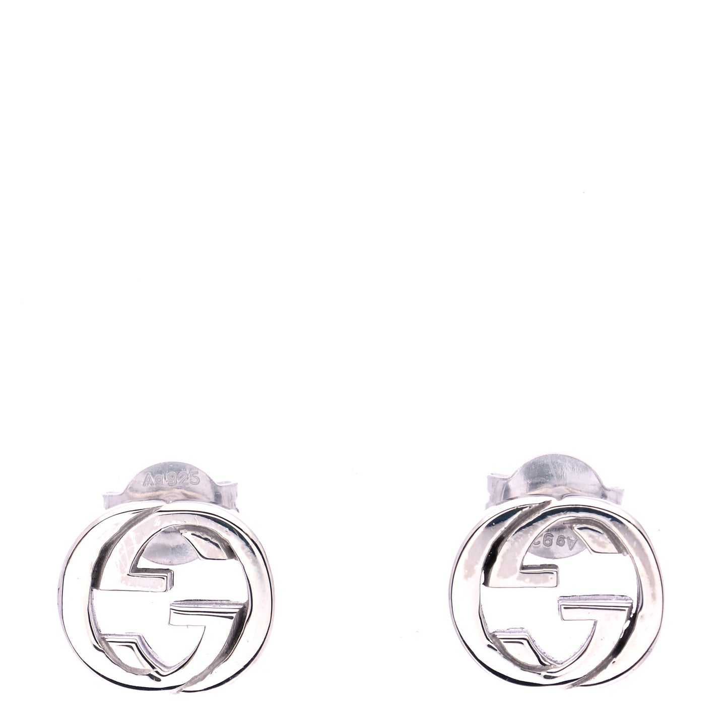 Sterling Silver Interlocking GG Stud Earrings