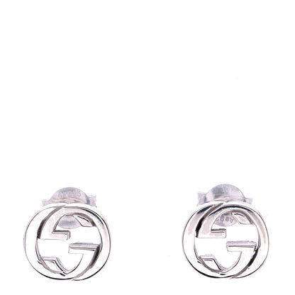 Gucci Sterling Silver Interlocking GG Stud Earrings 1 of 7