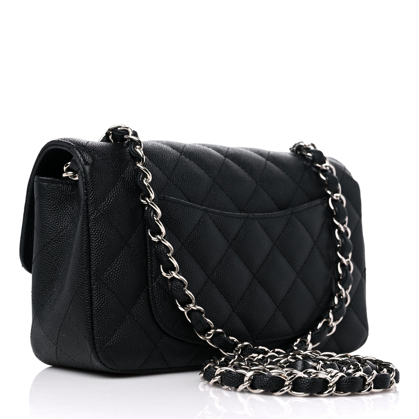 Caviar Quilted Mini Rectangular Flap Black