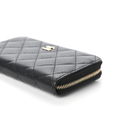 Chanel Caviar Quilted Medium Zip Around Wallet Black 7 of 11