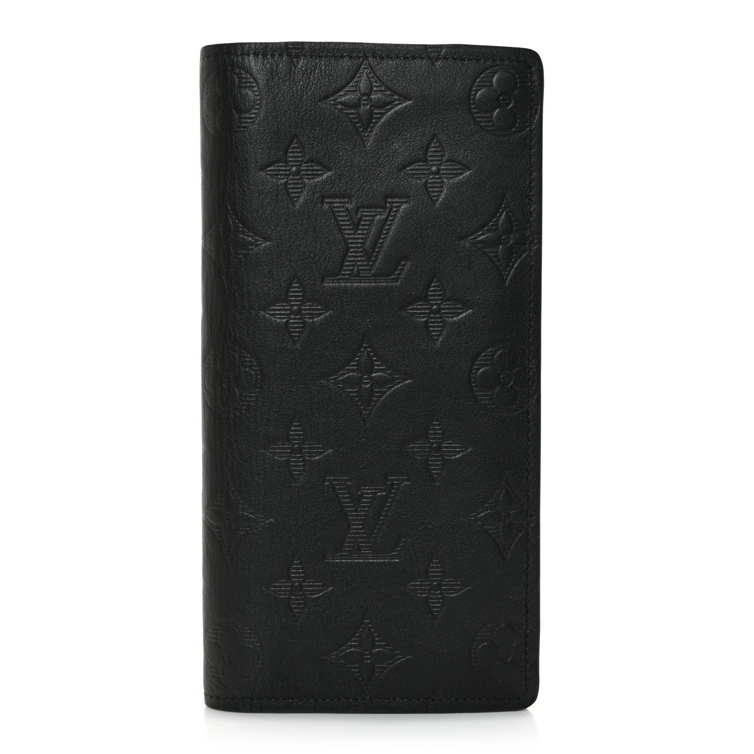 Louis Vuitton Calfskin Monogram Shadow Brazza Wallet Black 1 of 10