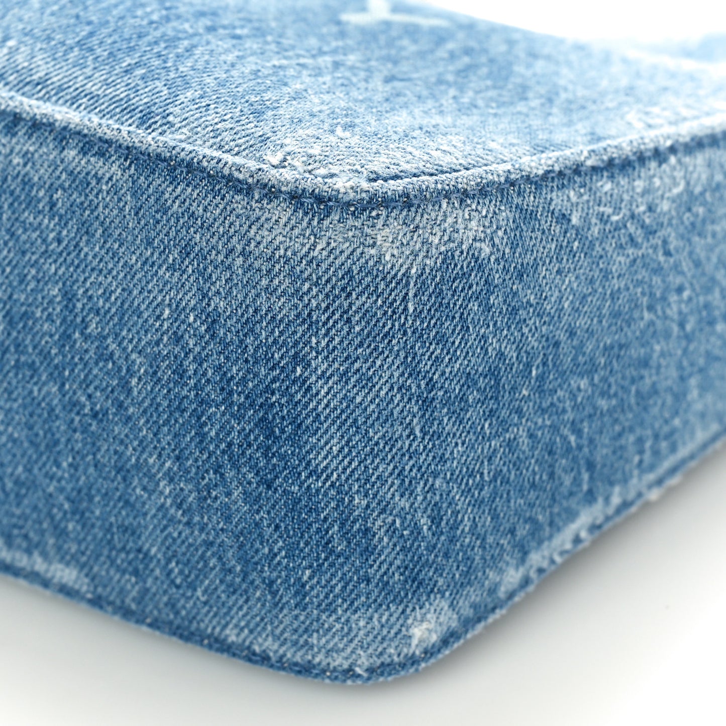 Denim Small Moon Cut Out Shoulder Bag Blue