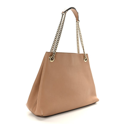 Gucci Pebbled Calfskin Medium Soho Chain Shoulder Bag Camelia 3 of 9