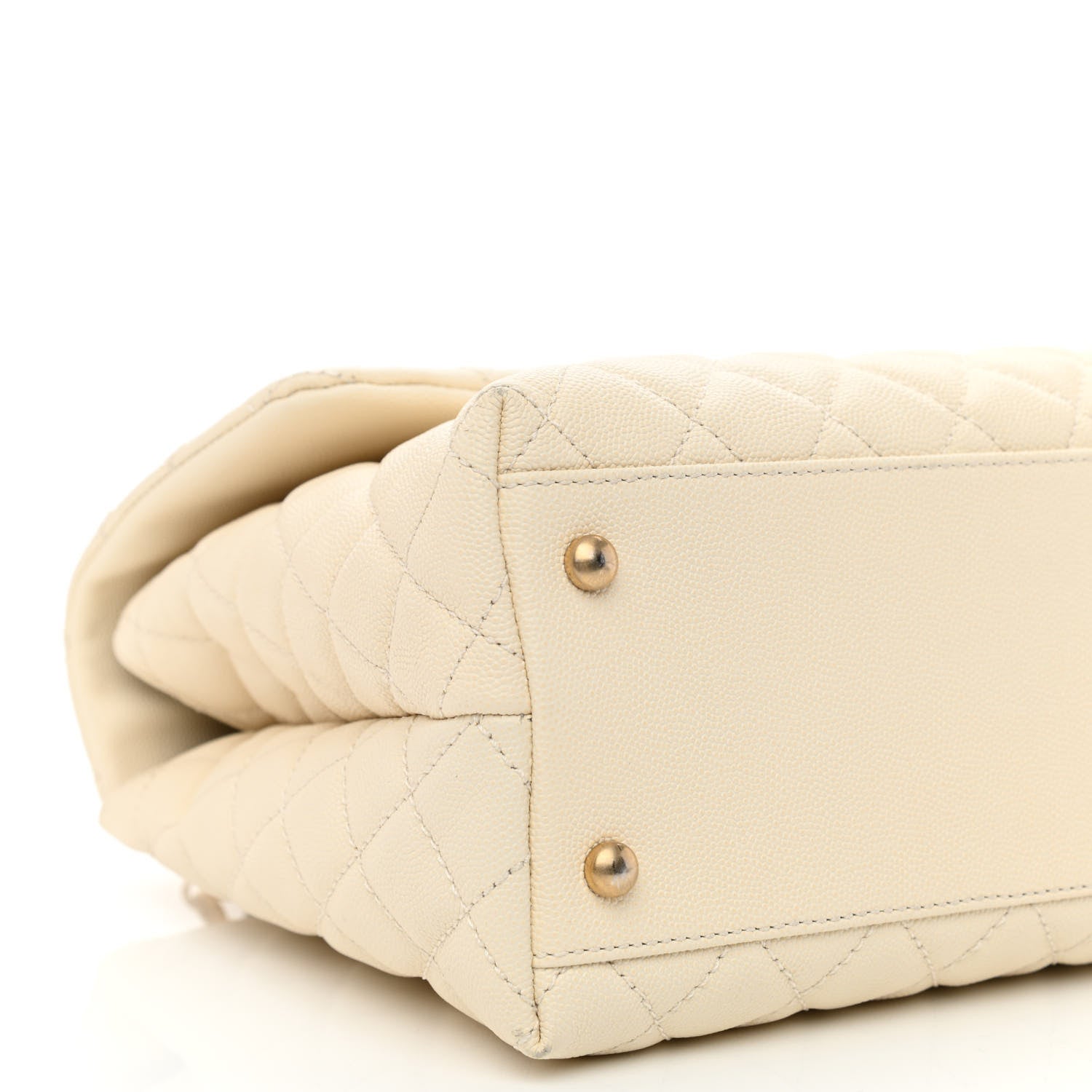Chanel Caviar Lizard Quilted Medium Coco Handle Flap Ivory 9 of 10