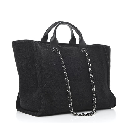 Chanel Lurex Boucle Medium Deauville Tote Black 3 of 9