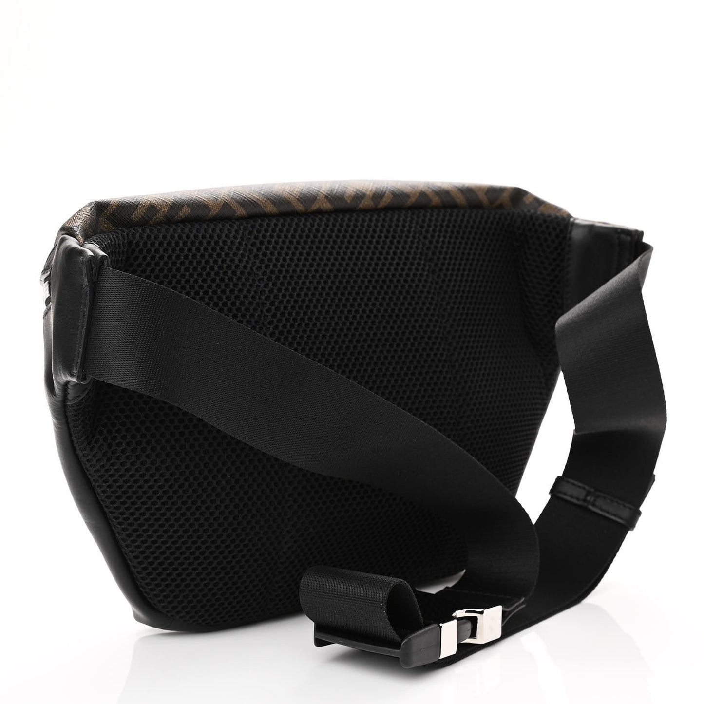 Glazed Fabric Vitello Liberty FF 1974 Diagonal Belt Bag Tobacco Moresco Black