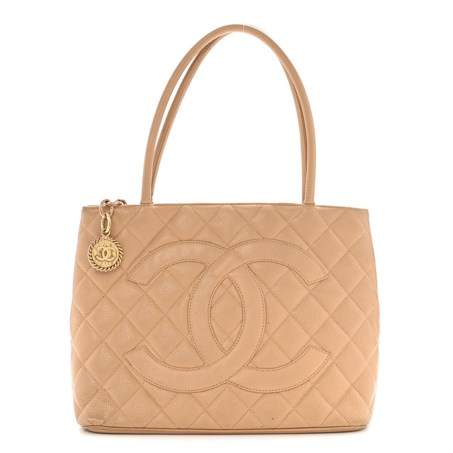 Chanel Caviar Quilted Medallion Tote Beige 1 of 13