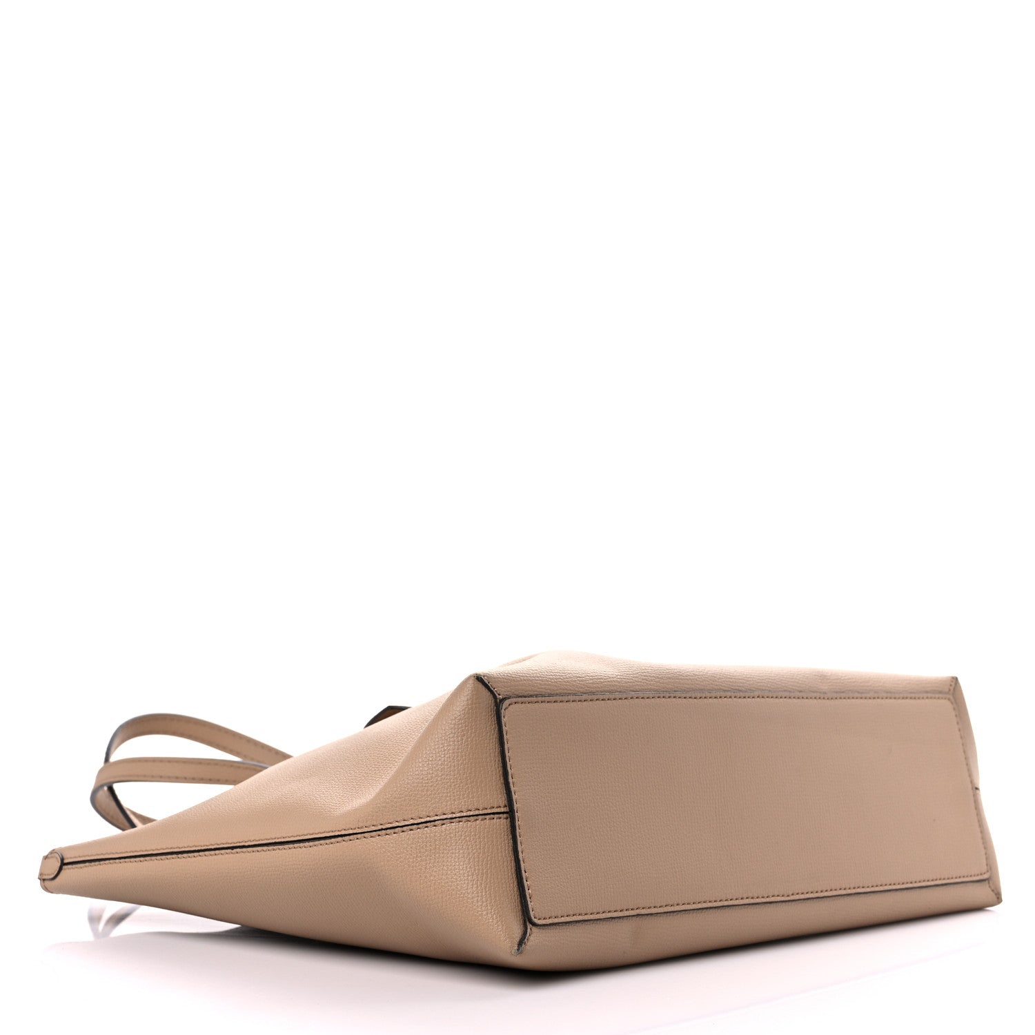 Burberry Grainy Calfskin Haymarket Check Medium Reversible Tote Camel 3 of 16
