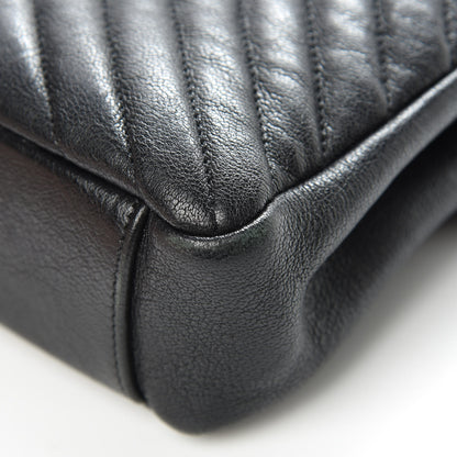 Saint Laurent Sheepskin Matelasse Chevron Monogram Medium College Bag Black 13 of 16