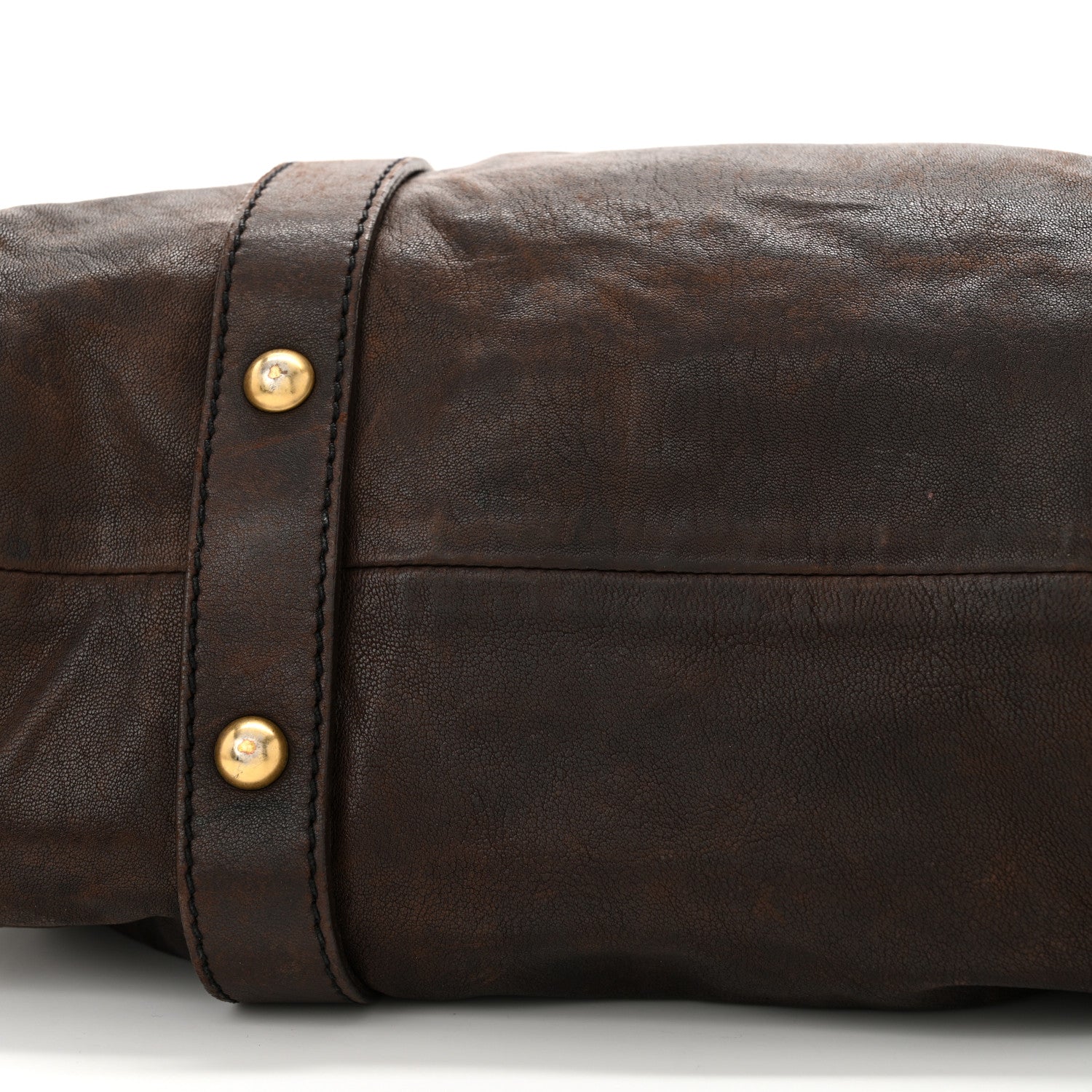 Miu Miu Vitello Lux Gathered Tote Brown 15 of 15