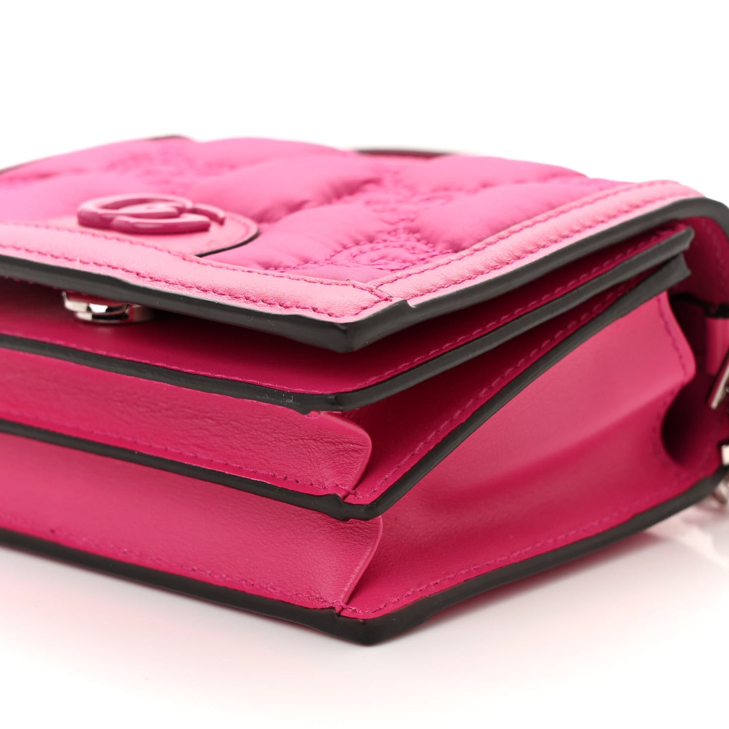 Nylon Calfskin Enamel GG Matelasse Mini Chain Bag Lovely