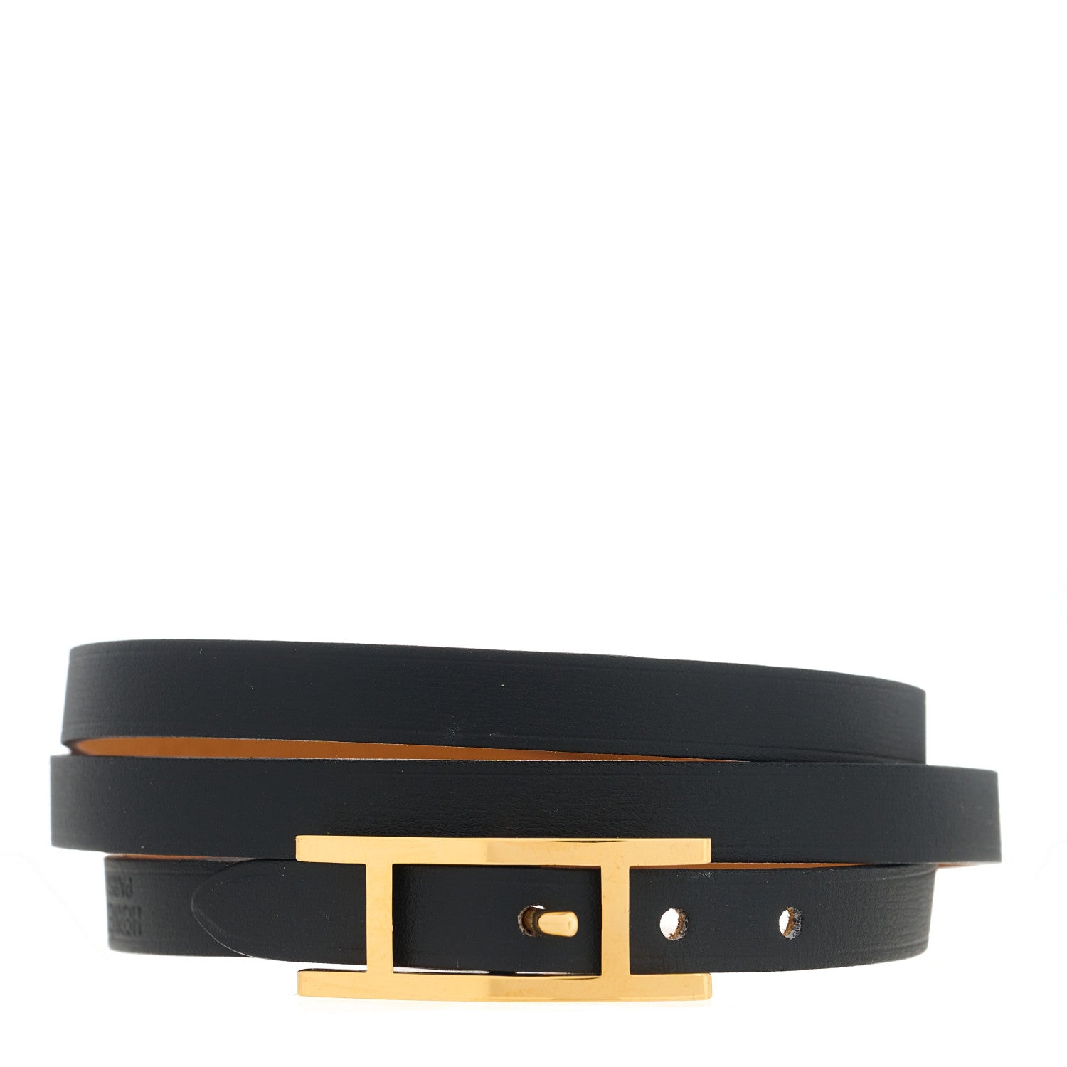 Hermes Chamonix Behapi Double Tour Bracelet Black Fauve 1 of 7