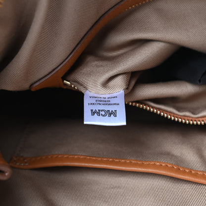 MCM Calfskin Ottomar Monogram Medium Klara Hobo Cognac 6 of 11