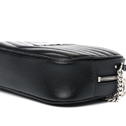 Saint Laurent Grain De Poudre Matelasse Monogram Mini Lou Camera Bag Black 8 of 11