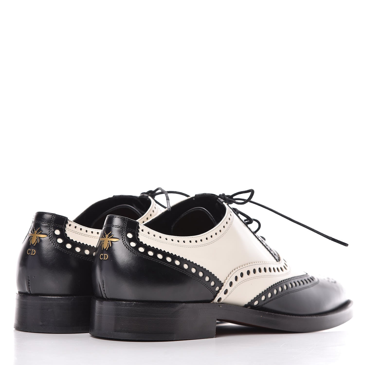 Christian Dior Calfskin Diorunit Oxford Flats 40 Black White 4 of 11