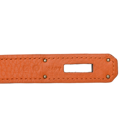 Hermes Taurillon Clemence Jypsiere 28 Orange 7 of 10
