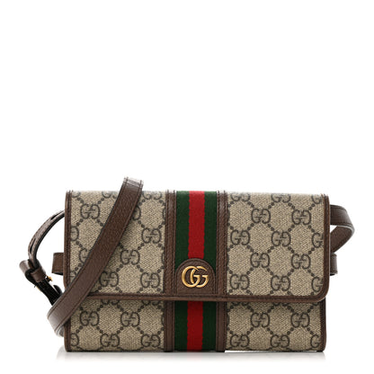 Gucci GG Supreme Monogram Web Ophidia Crossbody Wallet Beige New Acero 1 of 16