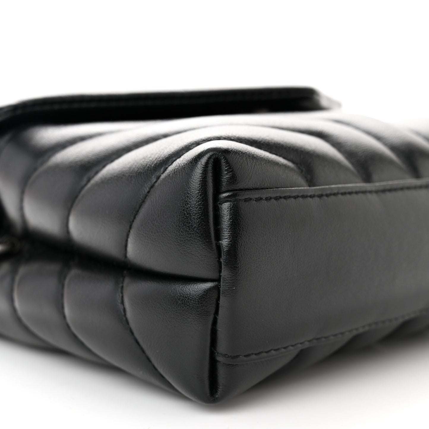 Calfskin Y Quilted Monogram Toy Loulou Crossbody Bag Black