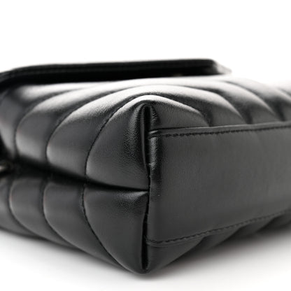 Saint Laurent Calfskin Y Quilted Monogram Toy Loulou Crossbody Bag Black 9 of 11