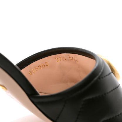 Gucci Nappa Matelasse GG Marmont 55mm Slide Sandals 37.5 Black 8 of 9