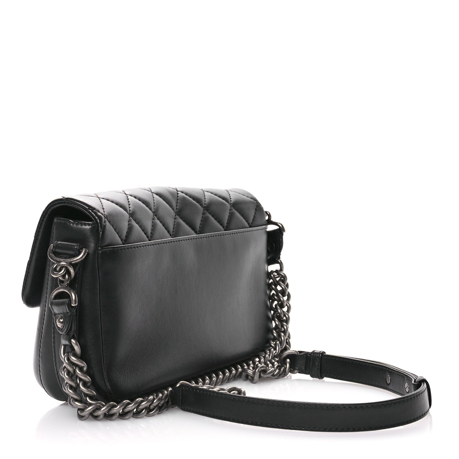 Chanel Calfskin Quilted Large Rock My Shoulder Flap Black 3 of 10