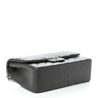 Chanel Lambskin Quilted Jumbo Double Flap Grey 4 of 9