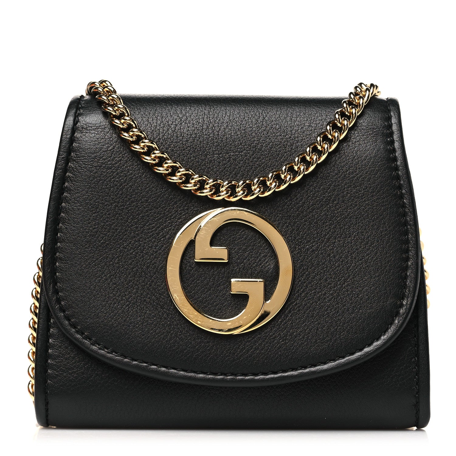 Gucci Roxy Calfskin Medium Blondie Chain Wallet Black 1 of 11