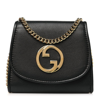 Gucci Roxy Calfskin Medium Blondie Chain Wallet Black 1 of 11