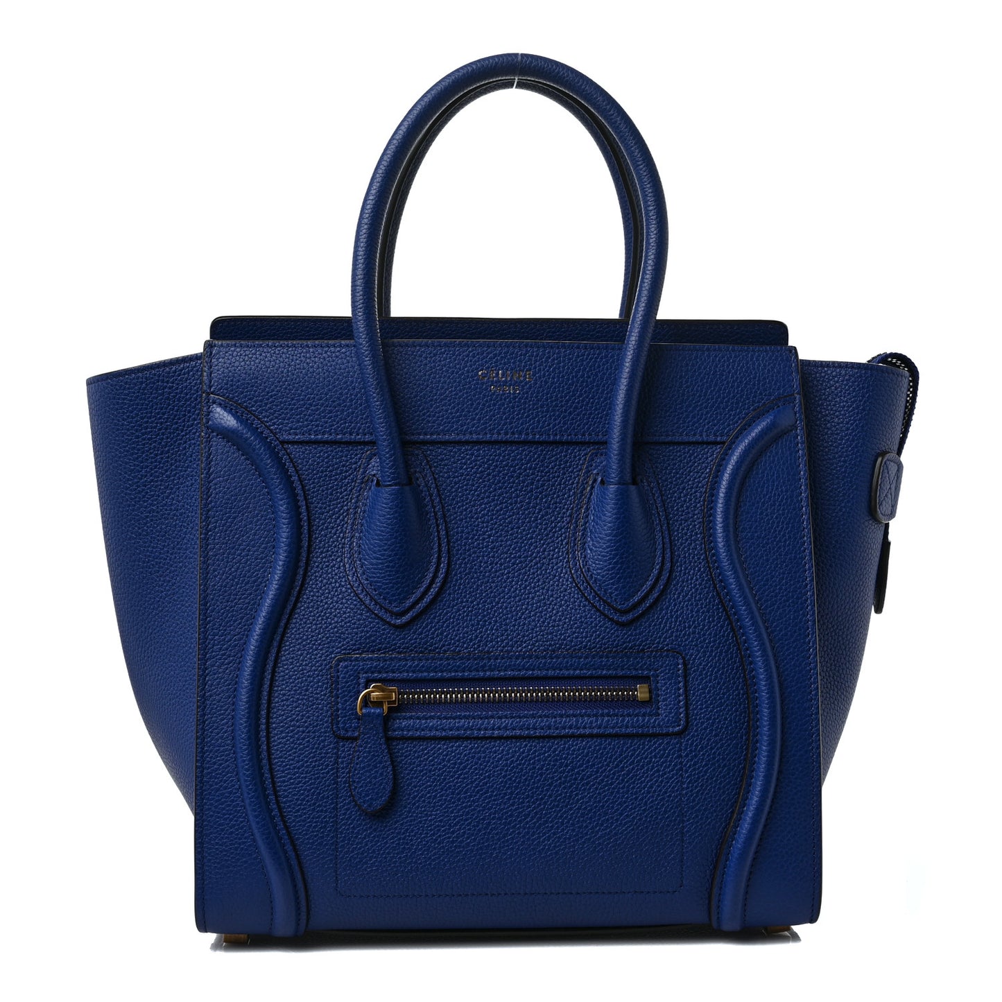 Drummed Calfskin Micro Luggage Indigo