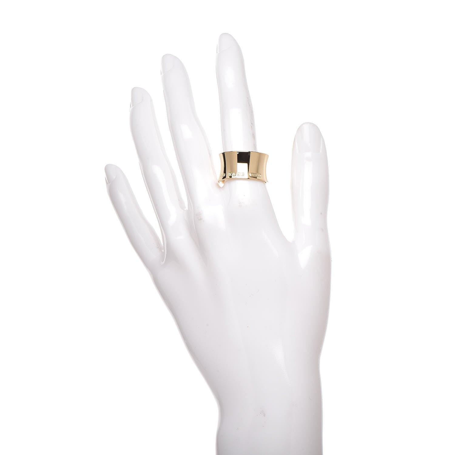 Tiffany 18K Yellow Gold 12mm Wide 1837 Ring 54 7 2 of 4