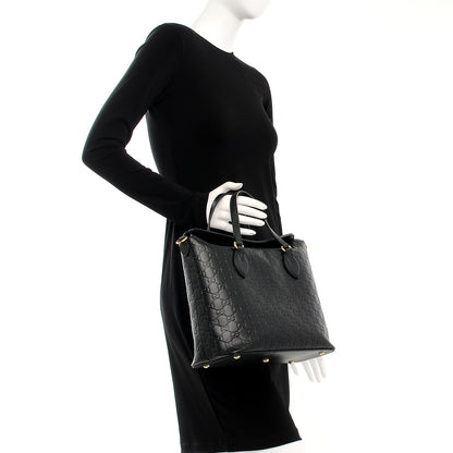 Gucci Guccissima Medium Signature Top Handle Bag Black 3 of 8