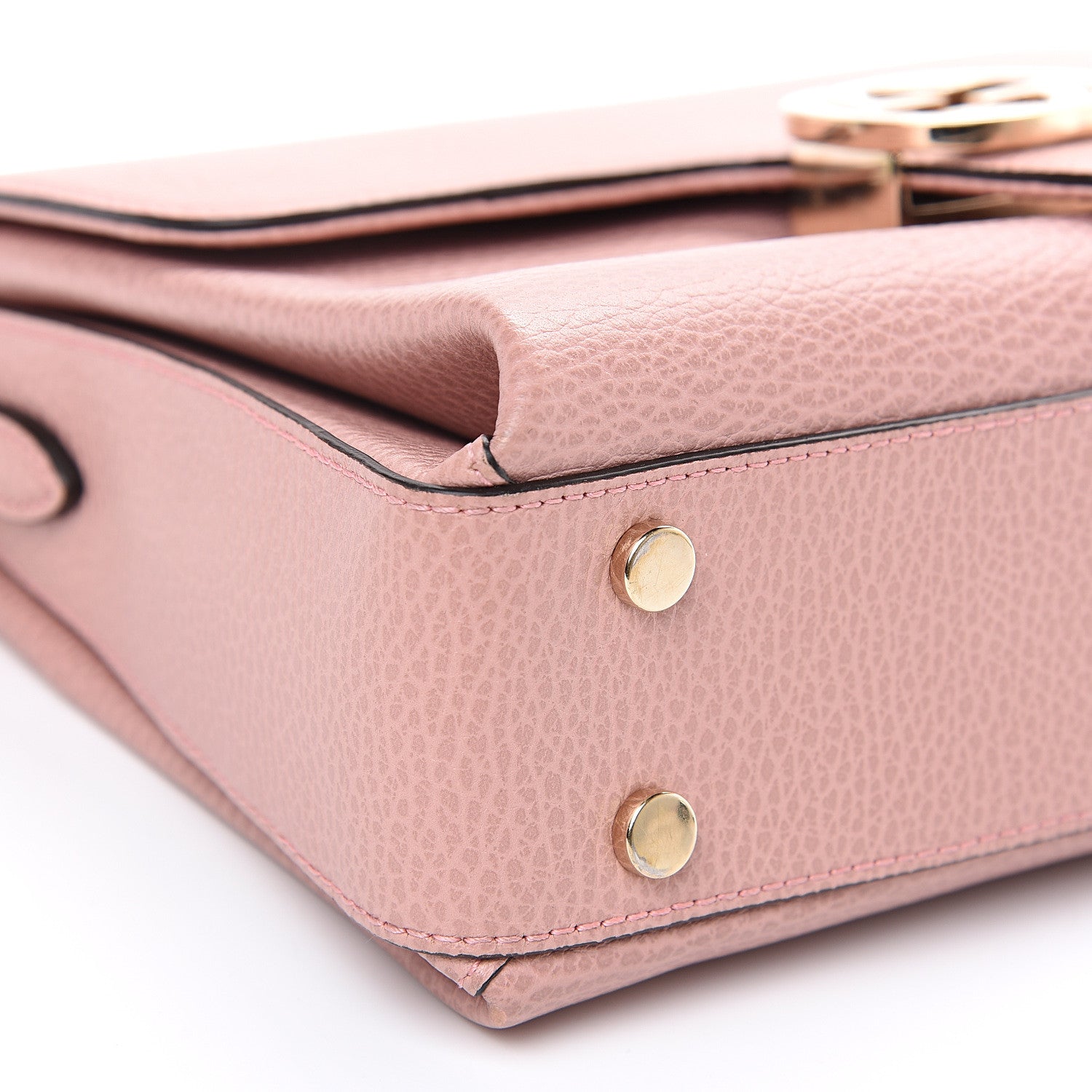 Gucci Dollar Calfskin Interlocking G Top Handle Shoulder Bag Soft Pink 7 of 9