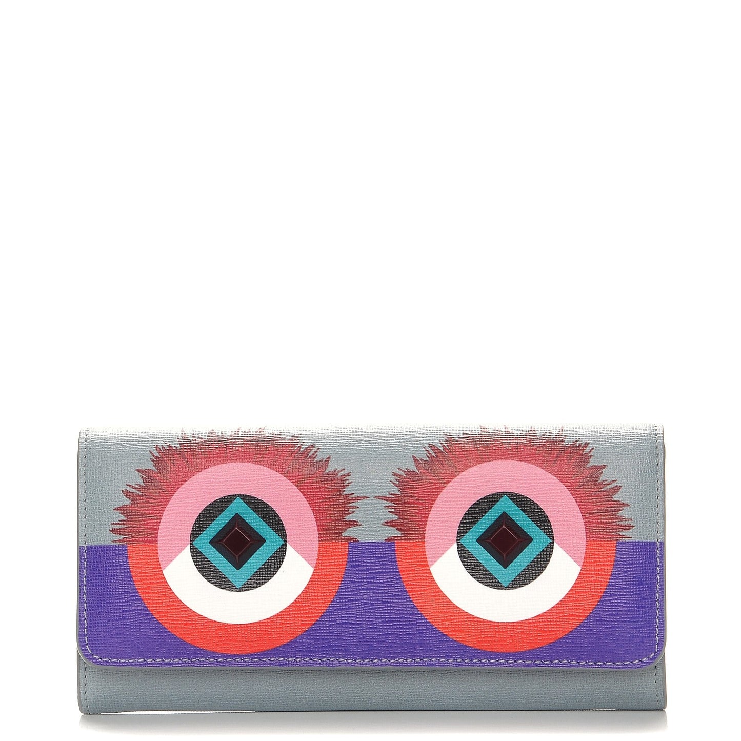 Vitello Elite Studded Hypnoteyes Continental Wallet Polvere Multicolor