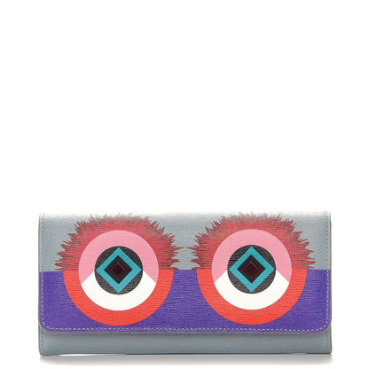 Fendi Vitello Elite Studded Hypnoteyes Continental Wallet Polvere Multicolor 1 of 8