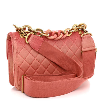 Chanel Caviar Quilted Medium Sunset On The Sea Flap Coral 3 of 11