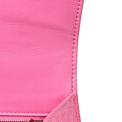Balenciaga Shiny Calfskin Crocodile Embossed Small Hourglass Top Handle Bag Baby Pink 12 of 18