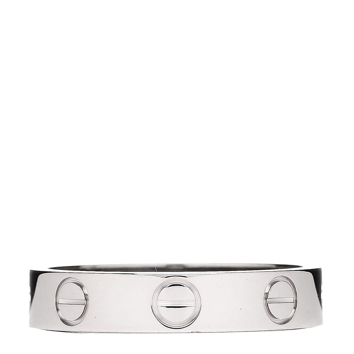 Cartier 18K White Gold 3.5mm LOVE Wedding Band Ring 49 4.75 3 of 5