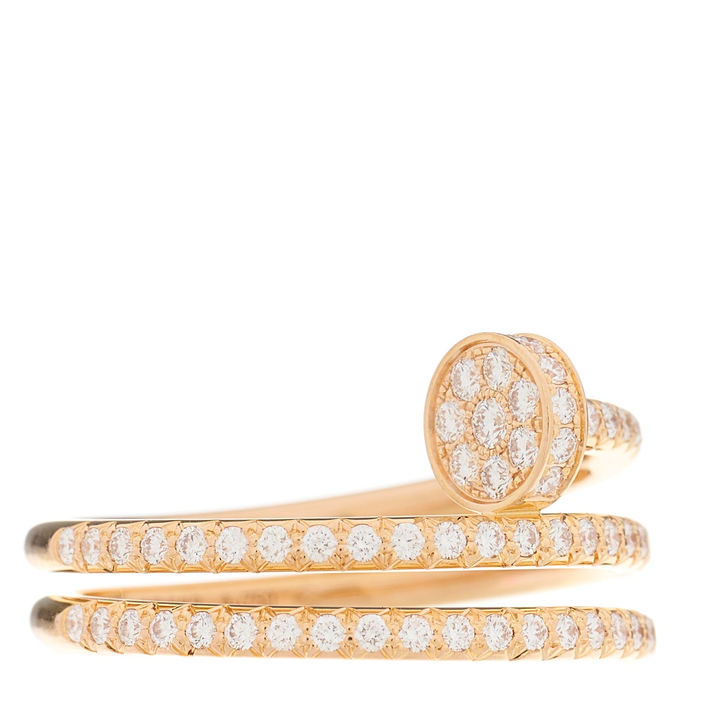 Cartier 18K Pink Gold Diamond Double Juste Un Clou Paved Ring 54 6.75 3 of 7