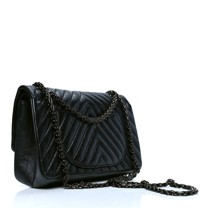 Chanel Aged Calfskin Chevron Quilted 2.55 Reissue 225 Flap So Black 2 of 4
