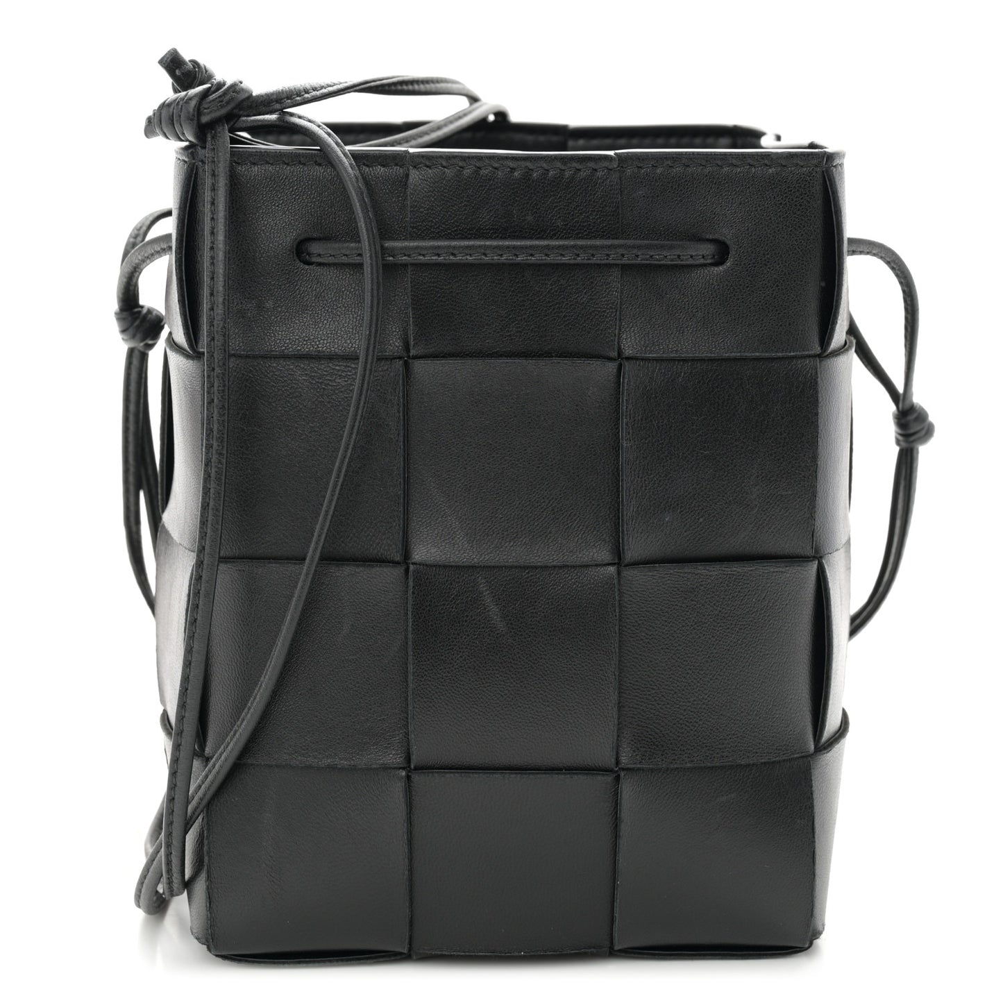 Nappa Maxi Intrecciato Cassette Bucket Bag Black