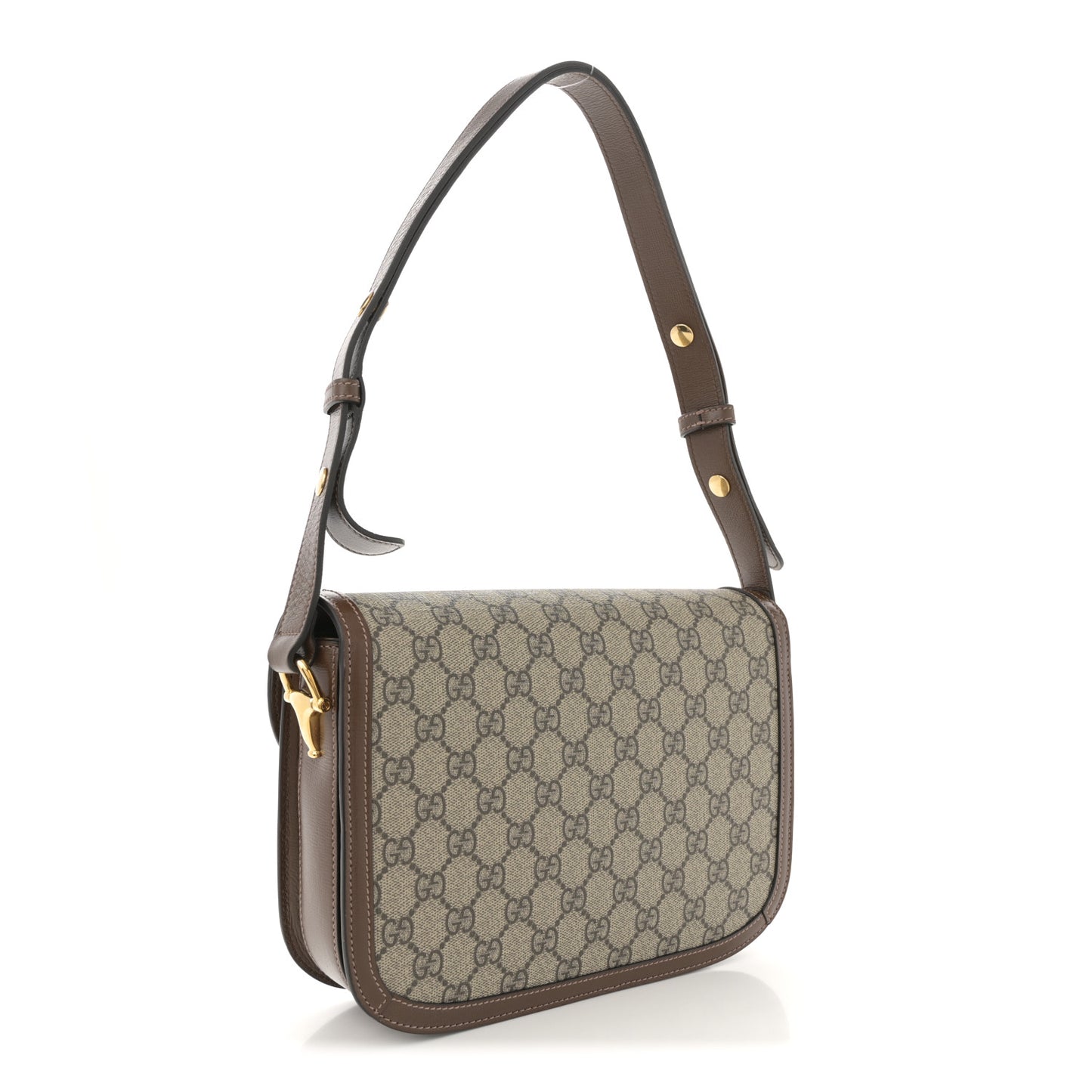 GG Supreme Monogram Horsebit 1955 Shoulder Bag Beige Brown Sugar