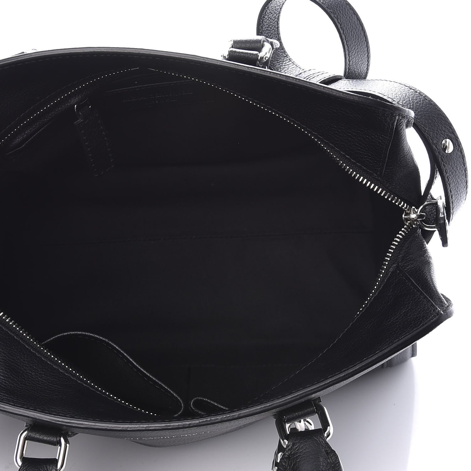 Alexander McQueen Pebbled Calfskin Small Skull Padlock Zip Around Tote Black 5 of 10