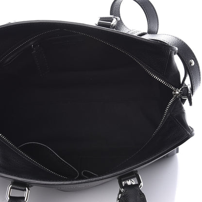 Alexander McQueen Pebbled Calfskin Small Skull Padlock Zip Around Tote Black 5 of 10