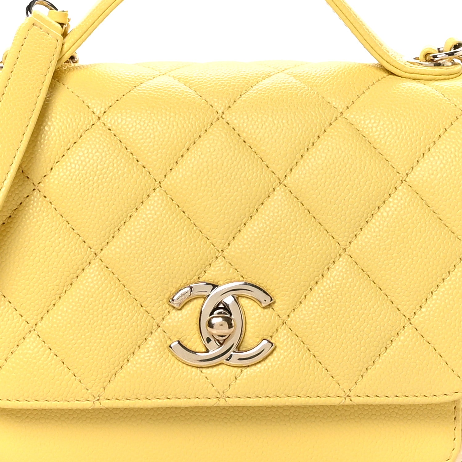 Chanel Caviar Quilted Small Business Affinity Flap Yellow 9 of 11