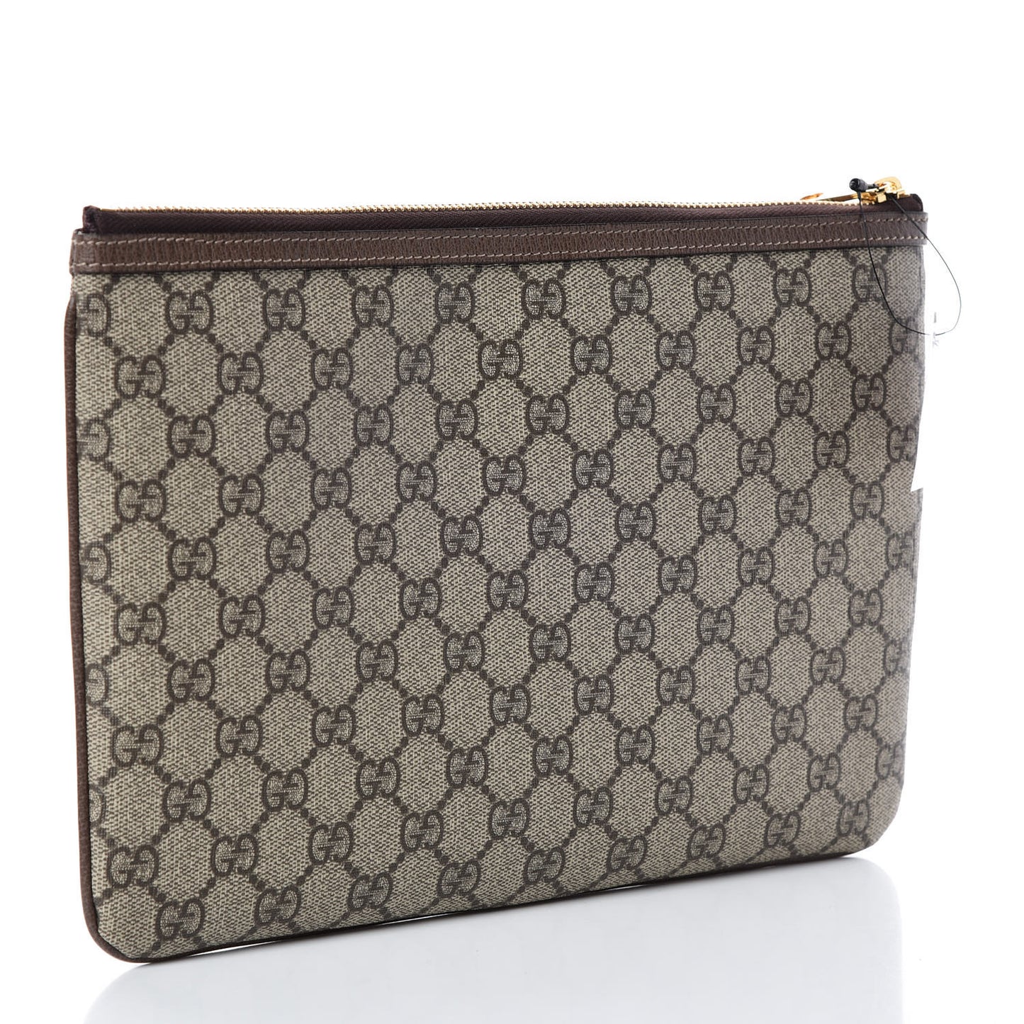 GG Supreme Monogram Large Ophidia Pouch Clutch Brown