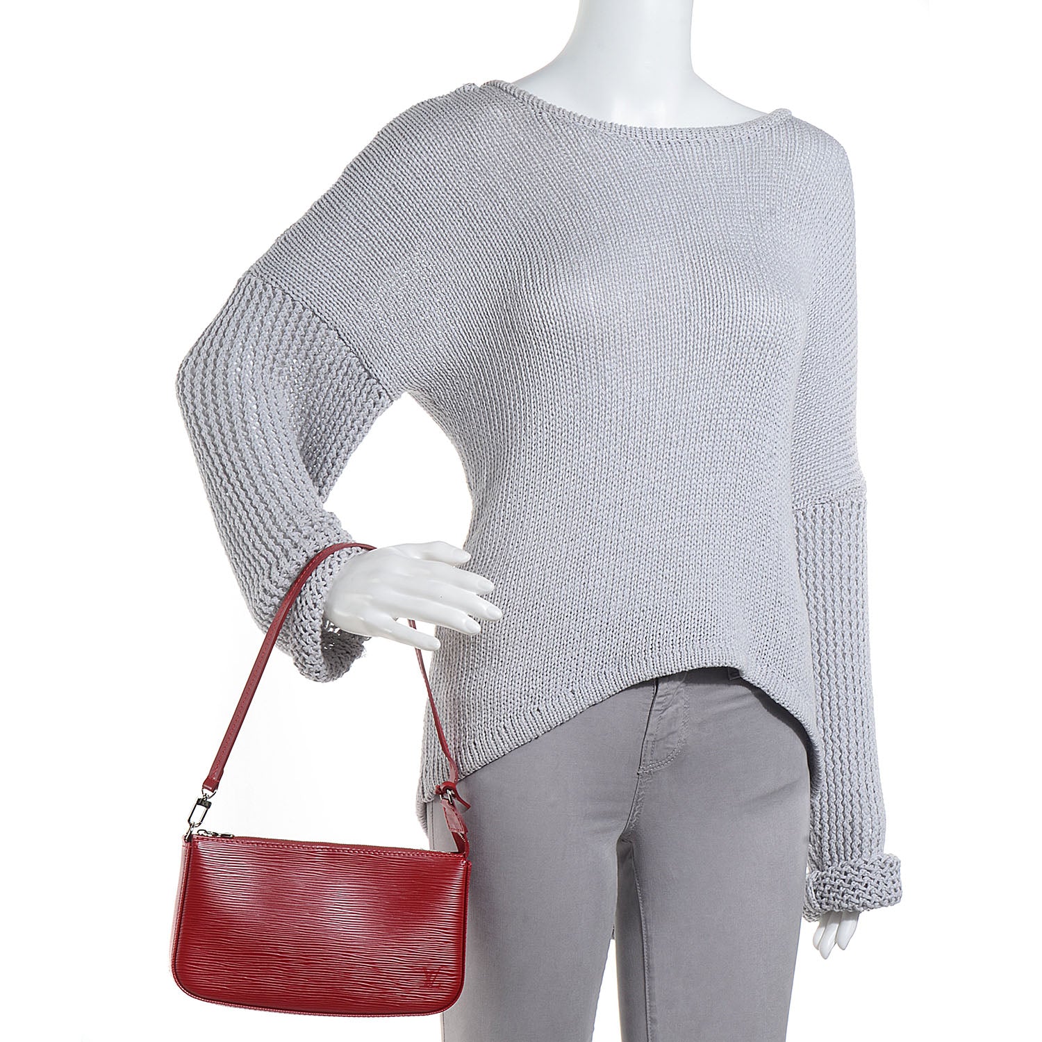 Louis Vuitton Epi Pochette Accessories NM Carmine 2 of 8