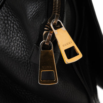 Gucci Pebbled Calfskin Medium 1973 Top Handle Satchel Black 10 of 11