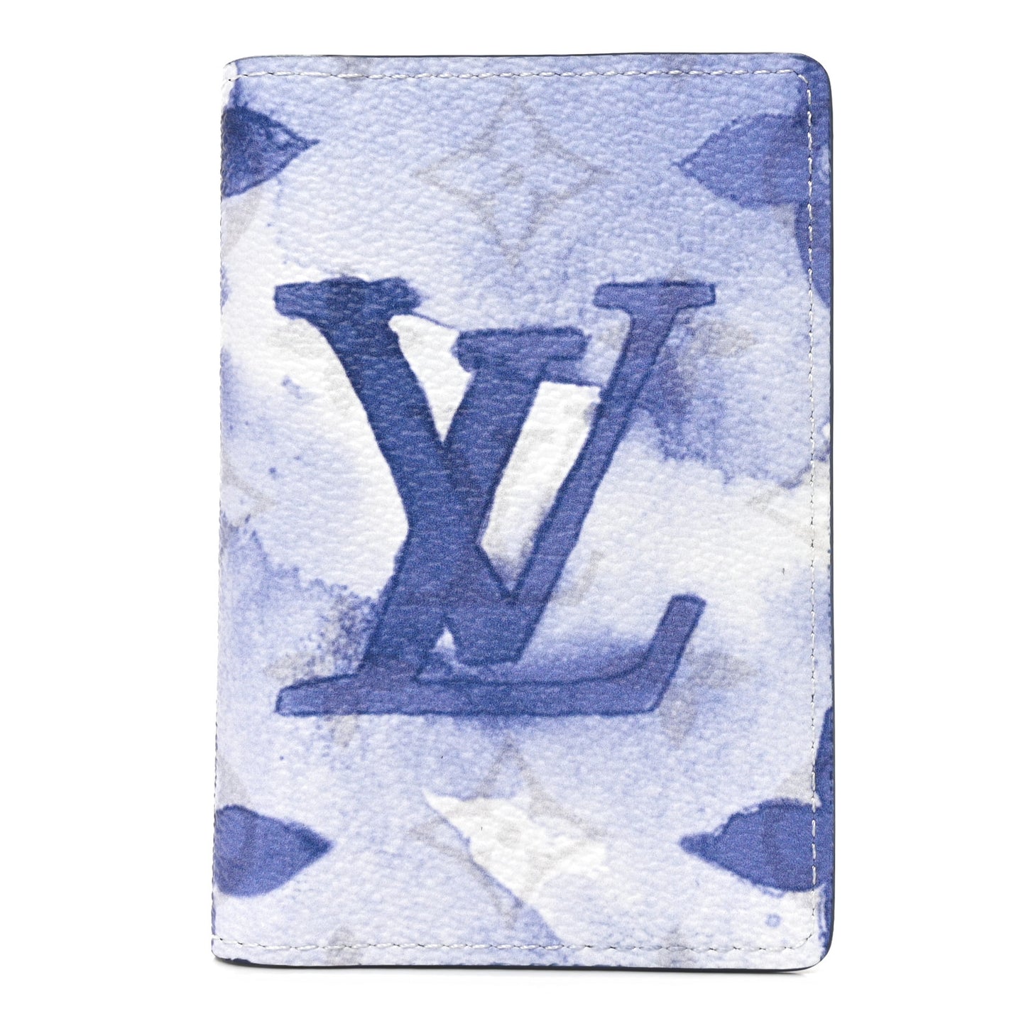 Monogram Watercolor Pocket Organizer Blue