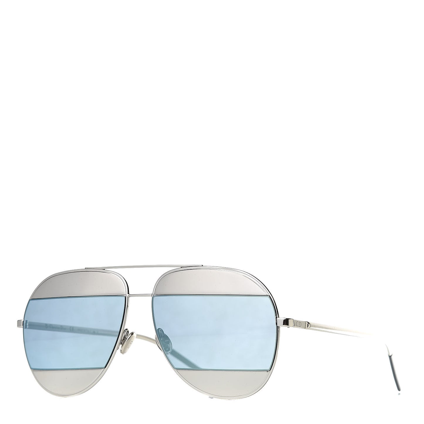 Split 1 Aviator Sunglasses Silver Blue